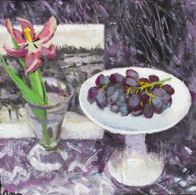 Black Grapes with Tulip & Victoria Crowe Card