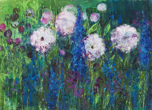 Peonies and Delphiniums, June