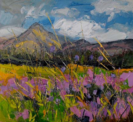 Heather and Mountains, Skye