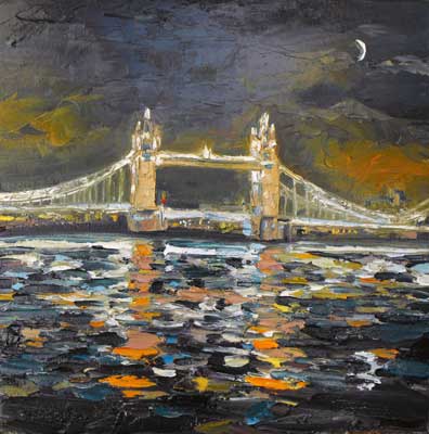 Moon over Tower Bridge
