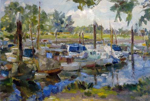 Boats on a Dutch Canal