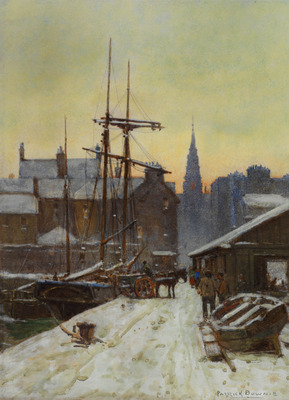 Harbour Quayside in Winter, Greenock