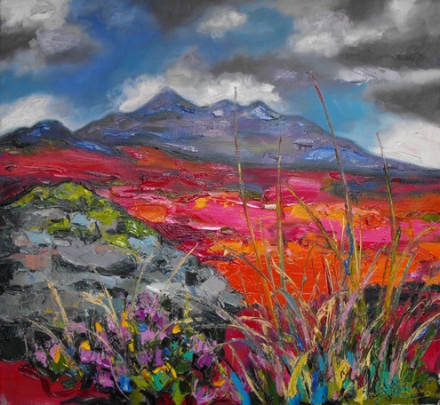 Heather and Grasses, the Cuillins