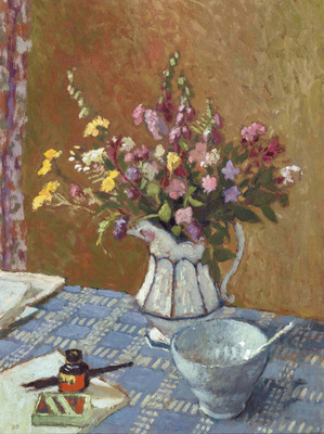 Still Life of Summer Flowers in a Jug with a Bowl