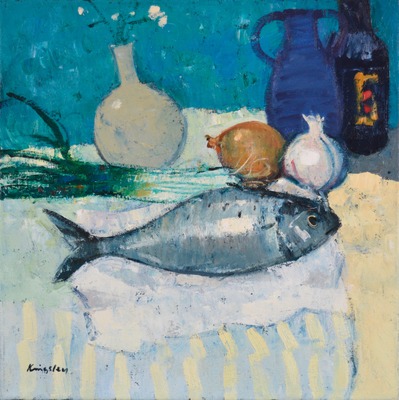 Still Life with Fish and Garlic