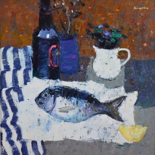 Still Life with Fish and White Jug
