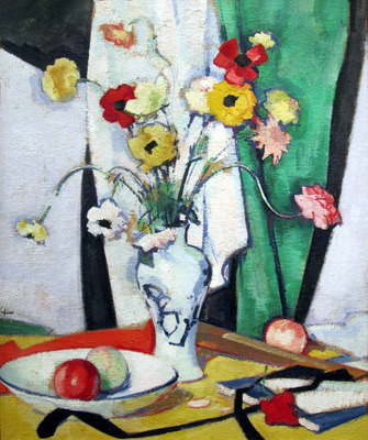 Still Life with Flowers, Fruit and Fan