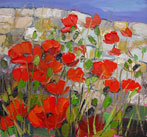 Poppies against Flint Wall, Birling Gap