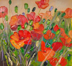 Poppies with Cream Background