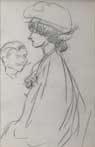 An Elegant Woman in a Hat (with Admirer)