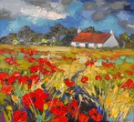 Path towards Cottage through Poppy Fields