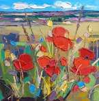 Poppies in Hedgerow, East Lothian