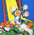 Still Life with Roses and Red Chair