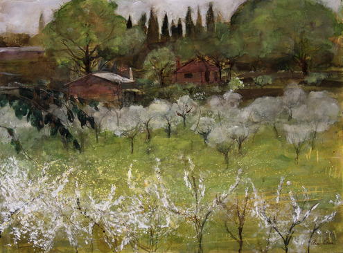 Tuscan Orchard with Blossom