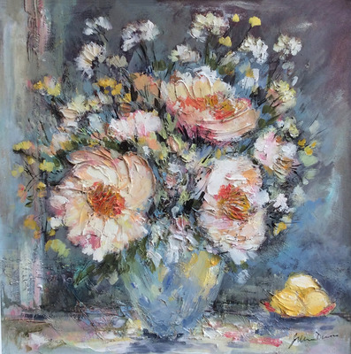 Vase of Peonies